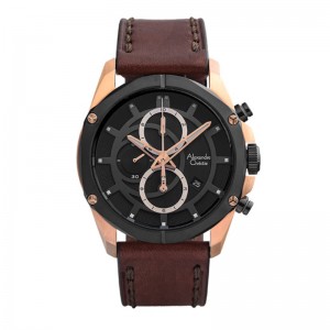 Alexandre Christie AC 6589 Rosegold Black Man MCLBRBA
